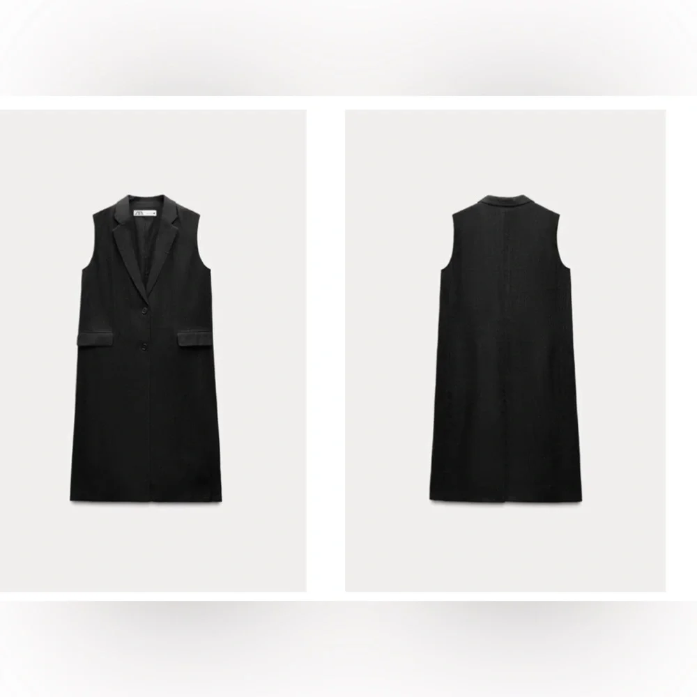 Zara NWT ZW Collection Size Medium Linen Blend Vest❣️ - Picture 4 of 7